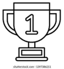 Trophy Icon, Vector Illustration, Education Outline