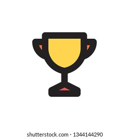 Trophy Icon Vector Illustration in Filled Style for Any Purpose