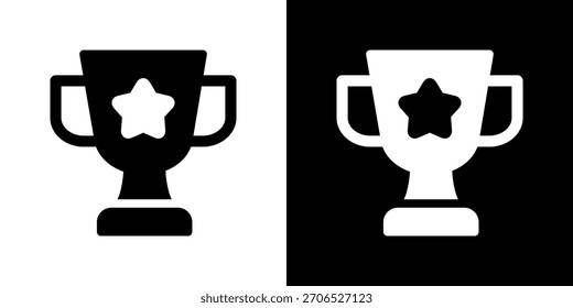 Ilustración vectorial de icono de trofeo. Diseño De Estilo Plano Creado Para Una Flexibilidad Creativa En Versiones Claras Y Oscuras.