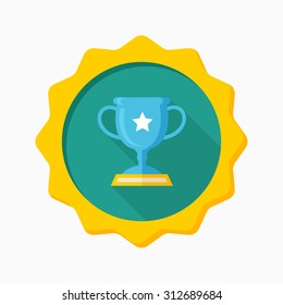 Trophy icon, vector illustration. Flat design style with long shadow,eps10