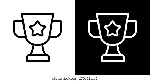 Ilustración vectorial de icono de trofeo. Diseño De Línea Fresca Construido Para Una Flexibilidad Creativa En Versiones Claras Y Oscuras.