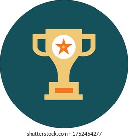 Ilustración vectorial de icono trofeo en estilo glifo.Ilustración vectorial de icono trofeo en estilo glifo