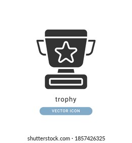 ilustración vectorial de icono de trofeo. diseño de glifos de icono de trofeo.