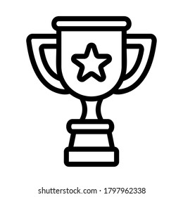 Trofeo en estilo de línea para cualquier proyecto, uso para presentación de aplicación móvil del sitio web