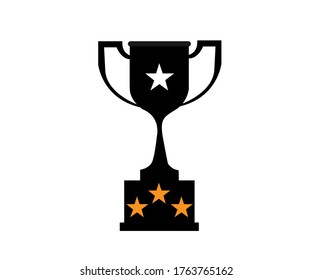 Plantilla del logotipo de la ilustración del vector del icono de trofeo. EPS 10