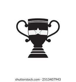 Trophy icon vector illustration logo design
