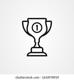 Trophy icon vector illustration in outline style