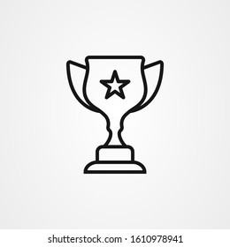 Trophy icon vector illustration in outline style