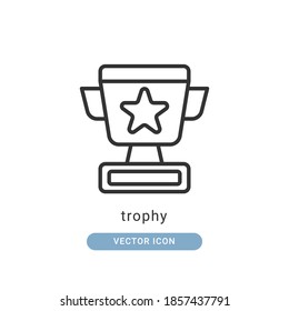 trophy icon vector illustration. trophy icon outline design.
