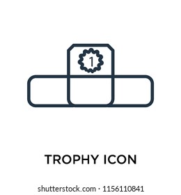 Trophy icon vector isolated on white background, Trophy transparent sign , thin symbol or stroke element design in outline style