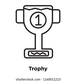 Trophy icon vector isolated on white background, Trophy transparent sign , sign and symbols in thin linear outline style
