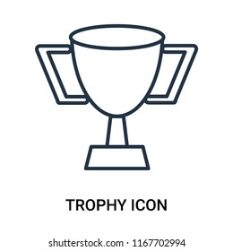 Trophy icon vector isolated on white background, Trophy transparent sign , outline linear symbol or line shape