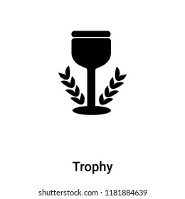 Trophy icon vector isolated on white background, logo concept of Trophy sign on transparent background, filled black symbol