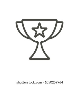 Trophy icon vector. Line champion cup symbol. Trendy flat outline ui sign design. Thin linear graphic pictogram for web site, mobile application. Logo illustration.