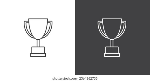 Icono de trofeo ilustración de línea vectorial, Símbolos simples para el desarrollo de aplicaciones y diseño de sitios web. pictogramas de contorno del vector de icono ganador aislados en un fondo blanco.