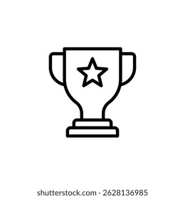 trophy icon vector. in line style design on white background. vector illustration