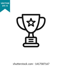 trophy icon vector logo template 