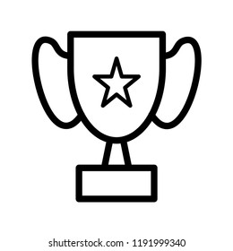 Trophy Icon Vector on Line Art Style. EPS 10.