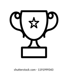 Trophy Icon Vector on Line Art Style. EPS 10.