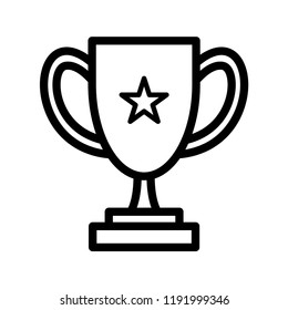 Trophy Icon Vector on Line Art Style. EPS 10.