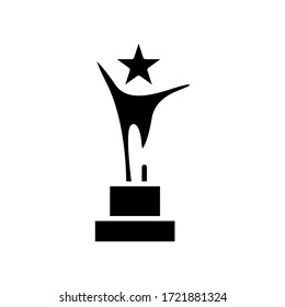 Trophy icon vector on white background