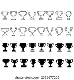 Trophy icon vector set. champions cup illustration sign collection. Wenner symbol. Win logo.
