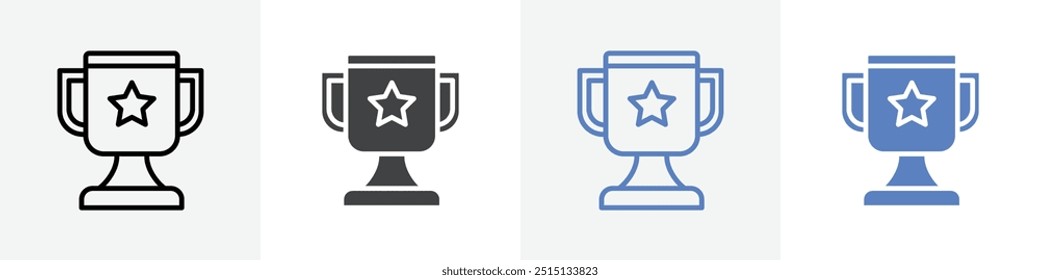 trophy icon vector set use for web ui or app
