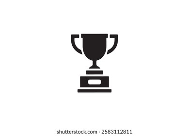 trophy icon vector silhouette isolated in white background