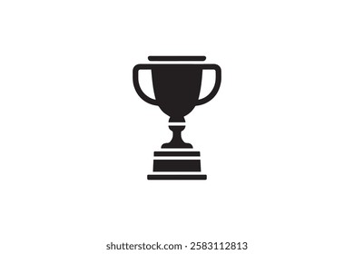 trophy icon vector silhouette isolated in white background