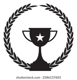 Trophy Icon Vector. The trophy is a symbol of the winner of a sporting event.