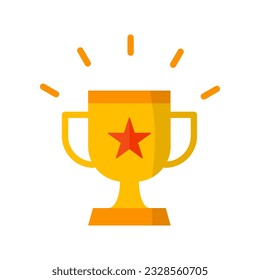 
icono trofeo de trofeo de ganador de vector icono en el estilo de moda de color plano