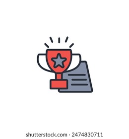 trophy icon. vector.Editable stroke.linear style sign for use web design,logo.Symbol illustration.