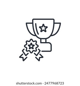 trophy icon. vector.Editable stroke.linear style sign for use web design,logo.Symbol illustration.