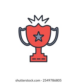 trophy icon. vector.Editable stroke.linear style sign for use web design,logo.Symbol illustration.