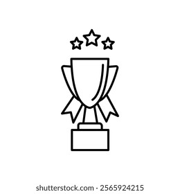 trophy icon. vector.Editable stroke.linear style sign for use web design,logo.Symbol