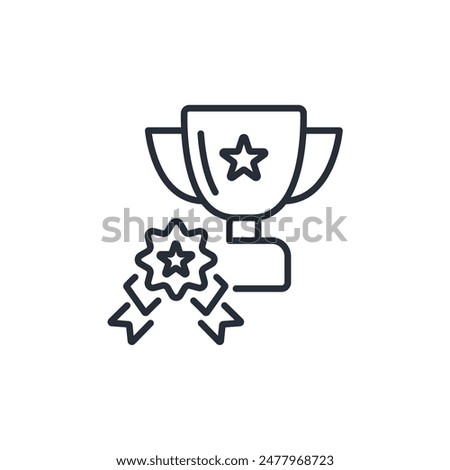 trophy icon. vector.Editable stroke.linear style sign for use web design,logo.Symbol illustration.