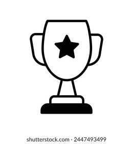 trophy icon with white background vector stock illustration