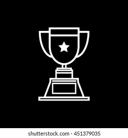Trophy icon winner line art flat design. Vector illustration.