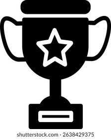 Trophy icon, for winners of champion cup, sport award, success concept. Vector graphics and not Artificial Intelligence. Symbol, logo illustration. Replaceable vector design.