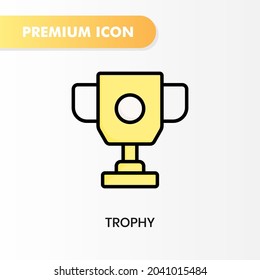 trophy icon for your website design, logo, app, UI. Vector graphics illustration and editable stroke. trophy icon lineal color design.