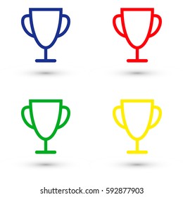 trophy icons. Blue. Green. Yellow. Red