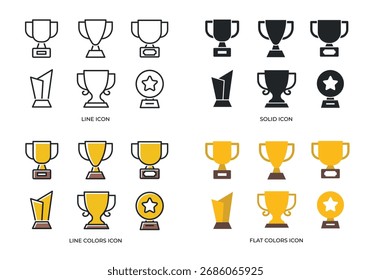Iconos de trofeo. Iconos de la serie multi colección