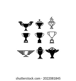 Iconos de trofeo sobre fondo blanco. Ilustración vectorial.