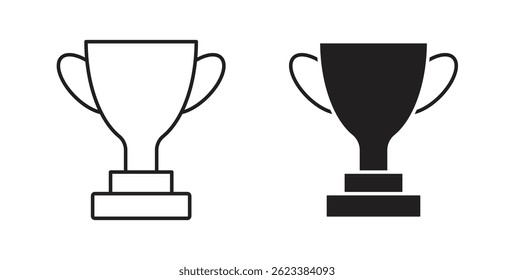 Ícones de troféu no fundo branco para a Web