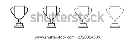 Trophy icons outline black vector design. Line with editable stroke.