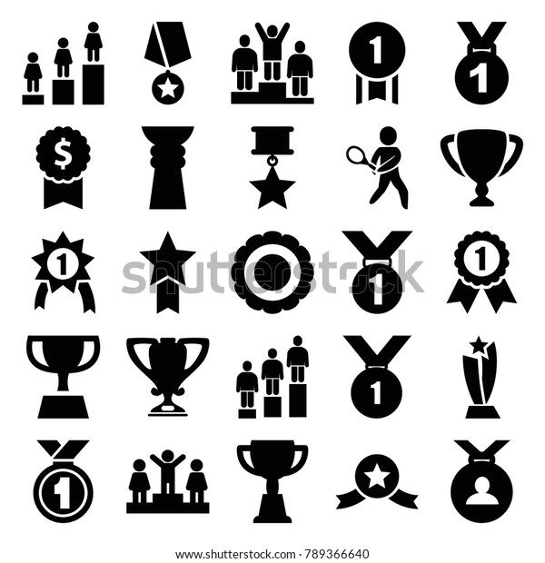 Trophy Icons Set 25 Editable Filled Stock Vector (Royalty Free) 789366640