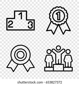 Trophy icons set. set of 4 trophy outline icons such as ranking, number 1 medal