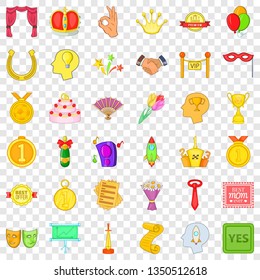 Trophy icons set. Cartoon style of 36 trophy vector icons for web for any design