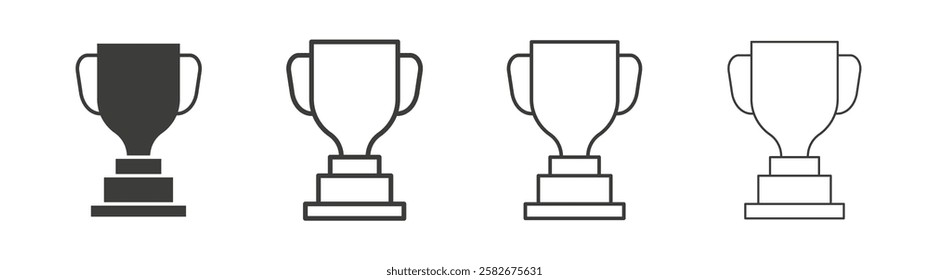 Trophy icons set vectors graphic designs