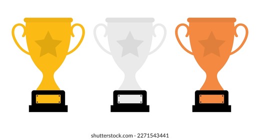 Trophy Icons Set .Winner Awards.Winning Trophy Cup Icons Set.Top Prize Trophy Icon .Trophy cup icons collection